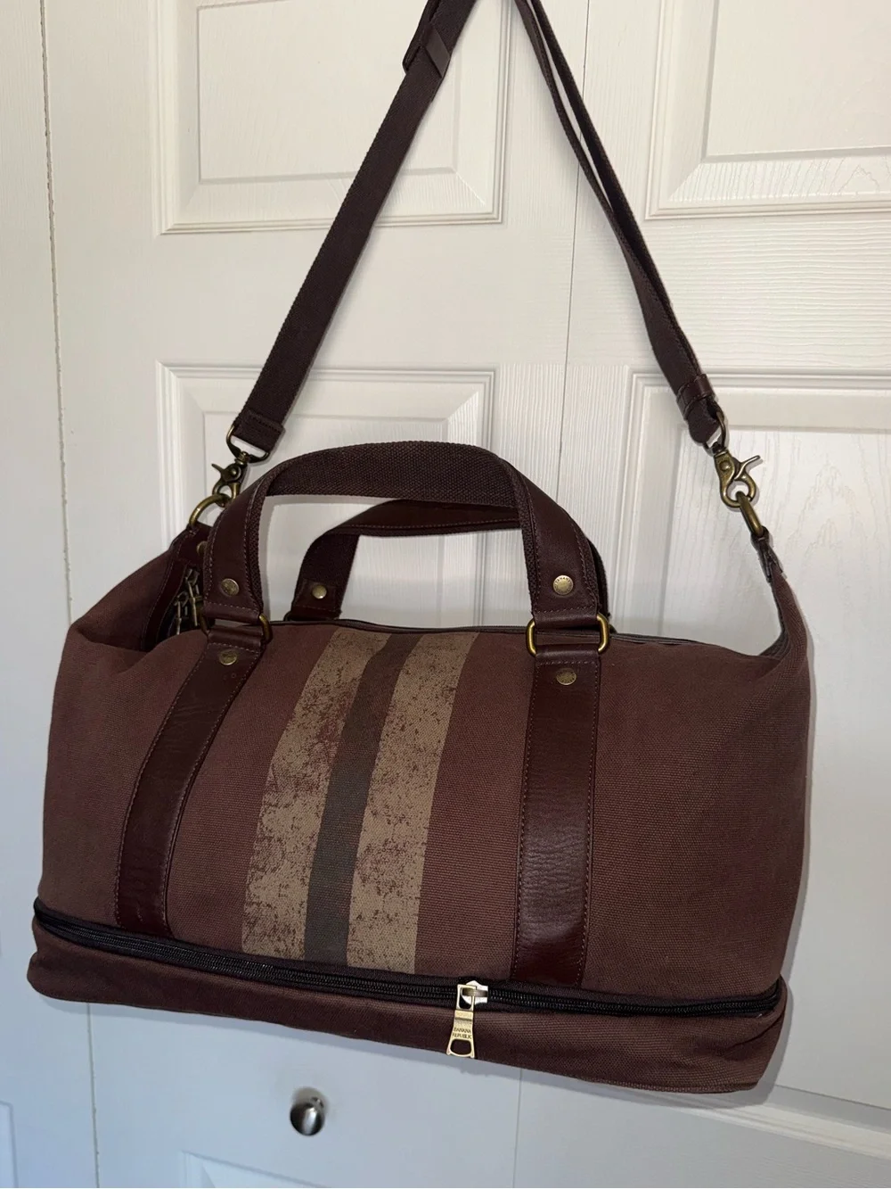 Banana Republic Canvas Weekender Duffel Bag - Brown